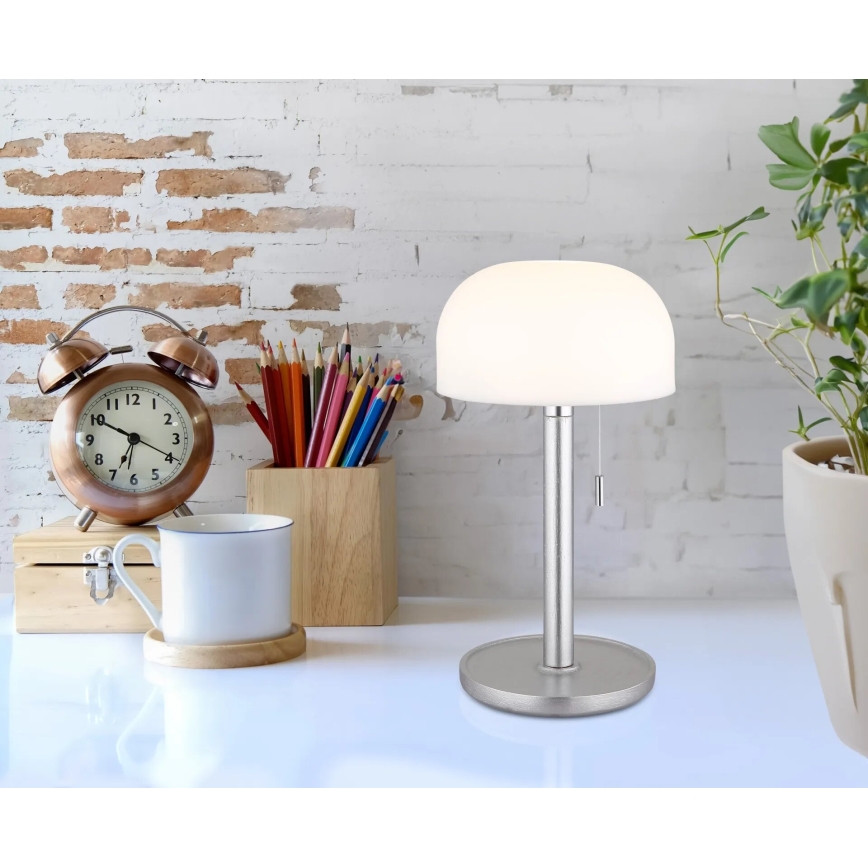 Globo - LED Ladattava pöytävalaisin LED/1,5W/3,7V 3000/4200/6000K 1800mAh hopea