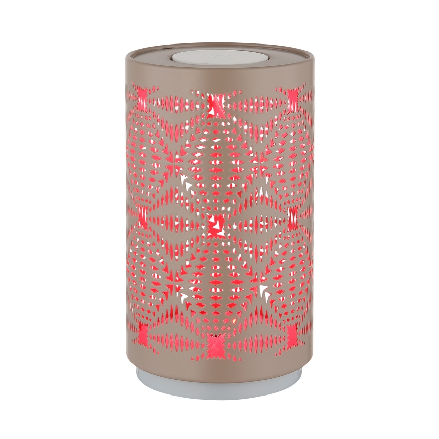 Globo - LED RGB Kosketus ladattava pöytävalaisin LED/1W/5V 500 mAh ruskea