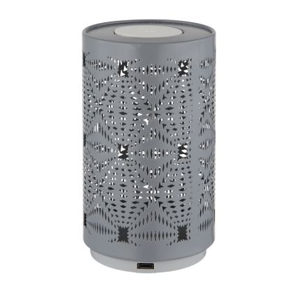 Globo - LED RGB Kosketus ladattava pöytävalaisin LED/1W/5V 500 mAh harmaa