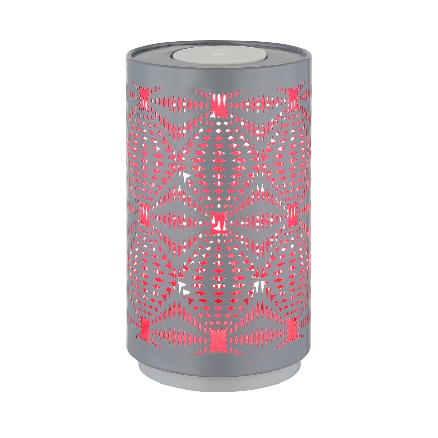 Globo - LED RGB Kosketus ladattava pöytävalaisin LED/1W/5V 500 mAh harmaa