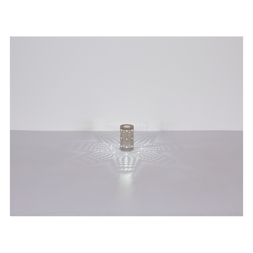 Globo - LED RGB Kosketus ladattava pöytävalaisin LED/1W/5V 500 mAh harmaa