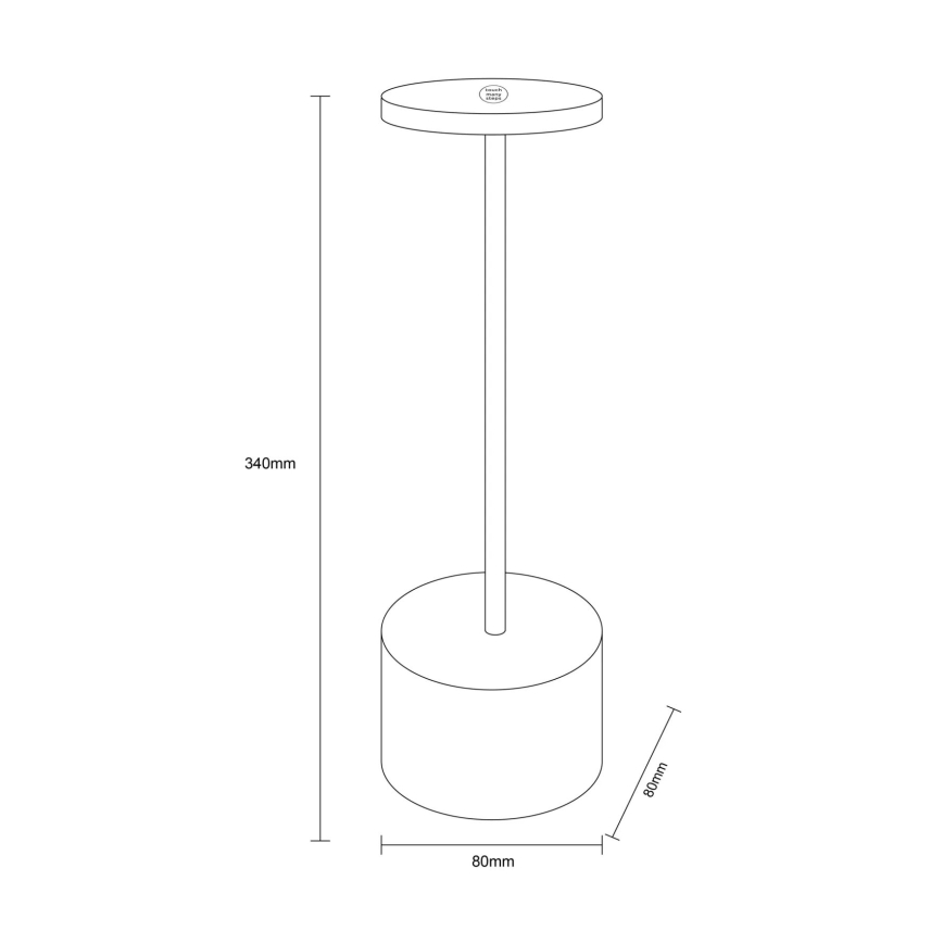 Globo - Himmennettävä LED-kosketuspöytävalaisin LED/1,2W/3,7V 2000K/3500K/7000K 1200 mAh USB musta