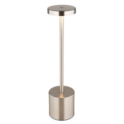 Globo - Himmennettävä LED-kosketuspöytävalaisin LED/1,2W/3,7V 2000K/3500K/7000K 1200 mAh USB mattakromi