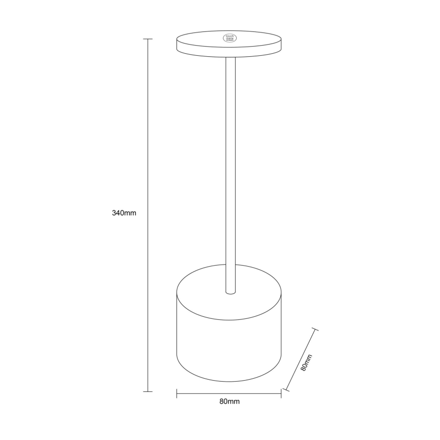 Globo - Himmennettävä LED-kosketuspöytävalaisin LED/1,2W/3,7V 2000K/3500K/7000K 1200 mAh USB mattakromi
