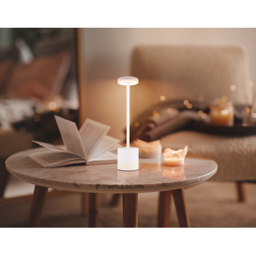 Globo - Himmennettävä LED-kosketuspöytävalaisin LED/1,2W/3,7V 2000K/3500K/7000K 1200 mAh USB valkoinen