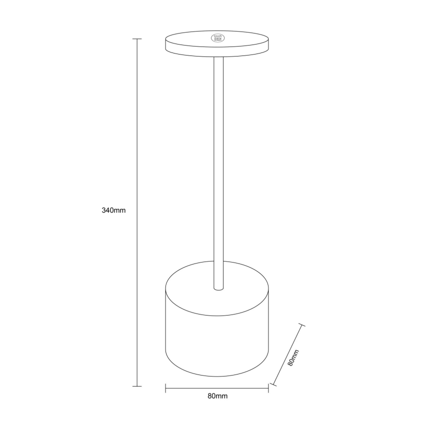 Globo - Himmennettävä LED-kosketuspöytävalaisin LED/1,2W/3,7V 2000K/3500K/7000K 1200 mAh USB valkoinen