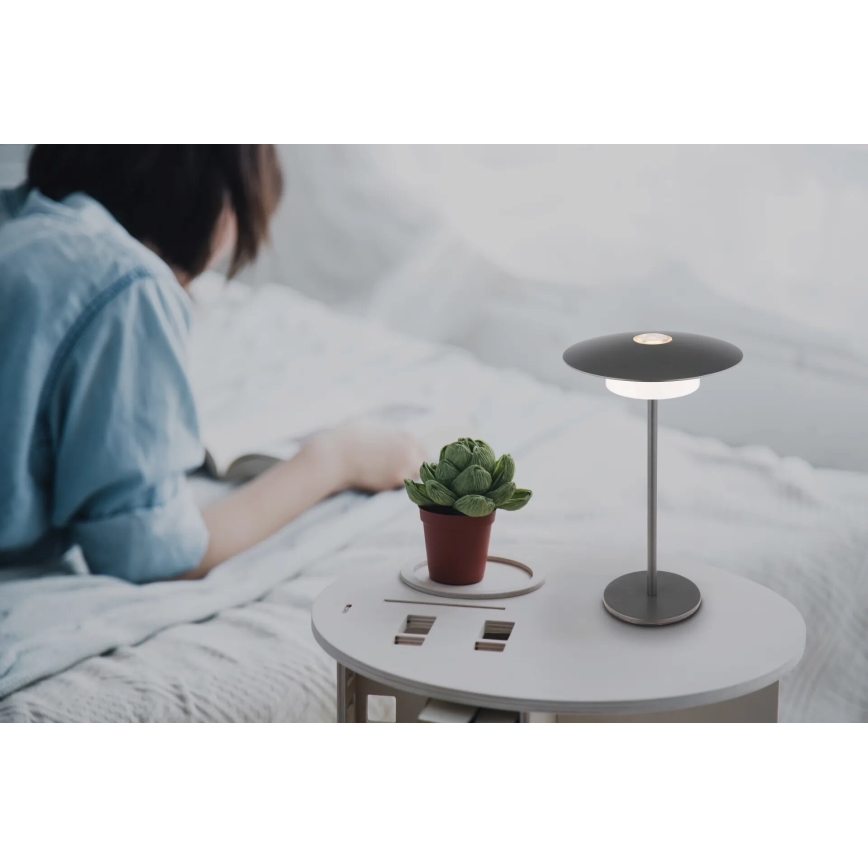 Globo - LED Ulkotila ladattava kosketus pöytävalaisin LED/3W/3,7V 1800/2700/3000K IP44 1800 mAh harmaa
