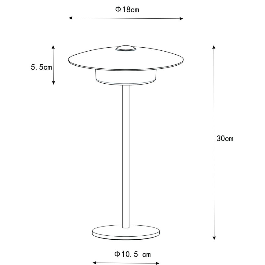 Globo - LED Ulkotila ladattava kosketus pöytävalaisin LED/3W/3,7V 1800/2700/3000K IP44 1800 mAh harmaa