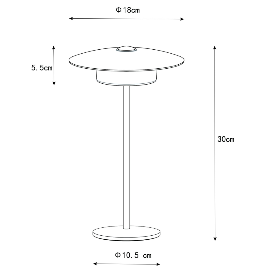 Globo - LED Ulkotila ladattava kosketus pöytävalaisin LED/3W/3,7V 1800/2700/3000K IP44 1800 mAh musta