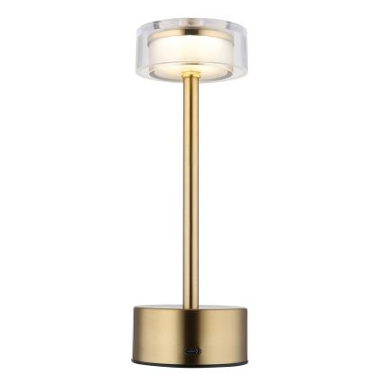 Globo - LED Himmennettävä ladattava kosketuspöytävalaisin LED/2,5W/3,7V 2700/4000/6500K 1800mAh messinki