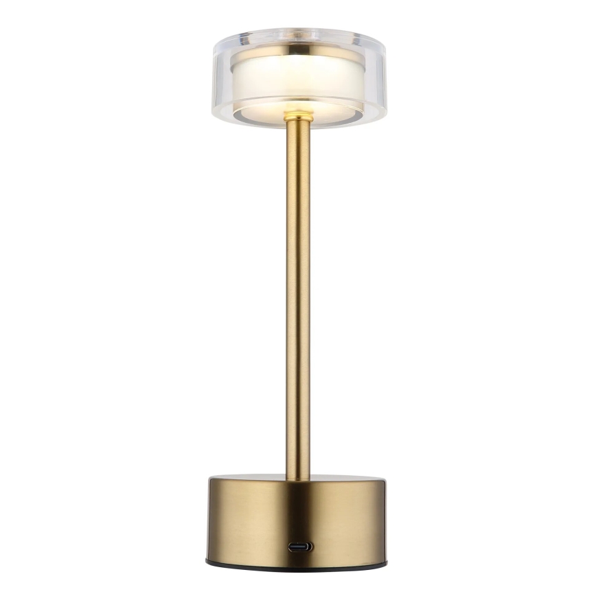 Globo - LED Himmennettävä ladattava kosketuspöytävalaisin LED/2,5W/3,7V 2700/4000/6500K 1800mAh messinki