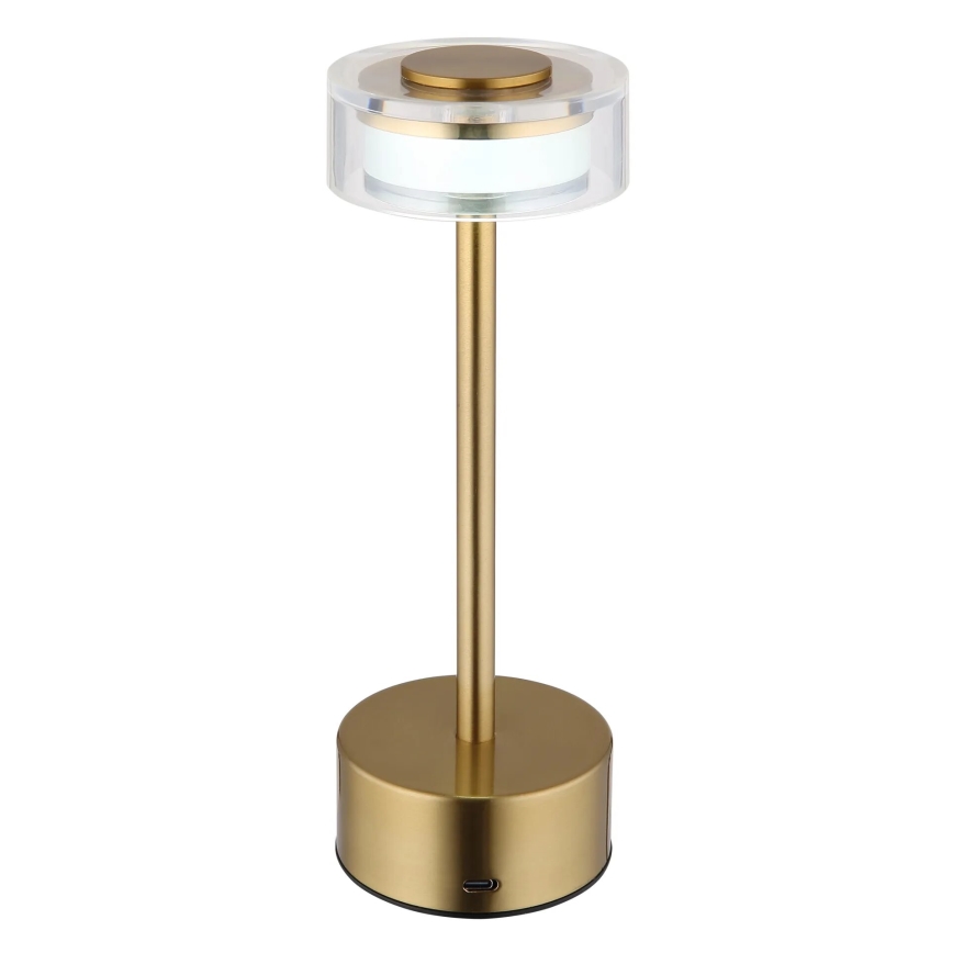 Globo - LED Himmennettävä ladattava kosketuspöytävalaisin LED/2,5W/3,7V 2700/4000/6500K 1800mAh messinki