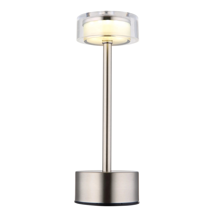 Globo - LED Himmennettävä ladattava kosketuspöytävalaisin LED/2,5W/3,7V 2700/4000/6500K 1800mAh mattakromi