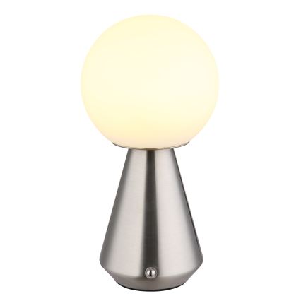 Globo - LED himmennettävä kosketusohjattu ulkokäyttöön tarkoitettu pöytävalaisin LED/1,5W/5V 3000/4500/6500K 1800 mAh IP41 mattakromi