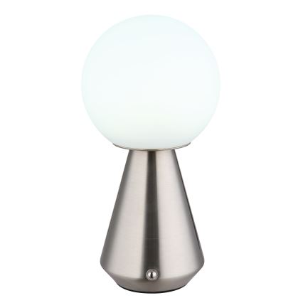 Globo - LED himmennettävä kosketusohjattu ulkokäyttöön tarkoitettu pöytävalaisin LED/1,5W/5V 3000/4500/6500K 1800 mAh IP41 mattakromi