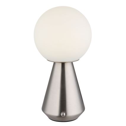 Globo - LED himmennettävä kosketusohjattu ulkokäyttöön tarkoitettu pöytävalaisin LED/1,5W/5V 3000/4500/6500K 1800 mAh IP41 mattakromi