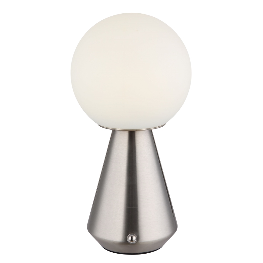 Globo - LED himmennettävä kosketusohjattu ulkokäyttöön tarkoitettu pöytävalaisin LED/1,5W/5V 3000/4500/6500K 1800 mAh IP41 mattakromi