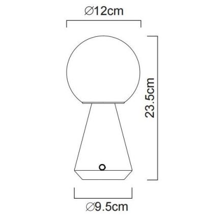 Globo - LED himmennettävä kosketusohjattu ulkokäyttöön tarkoitettu pöytävalaisin LED/1,5W/5V 3000/4500/6500K 1800 mAh IP41 mattakromi