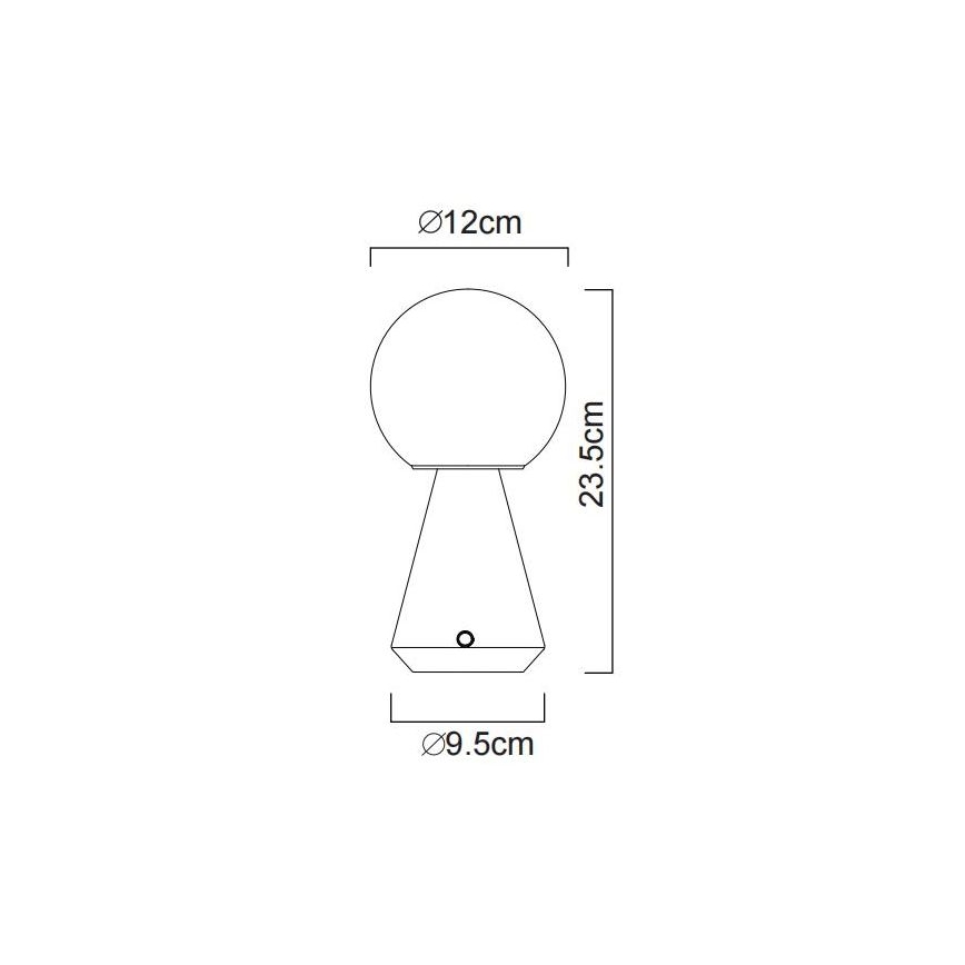 Globo - LED himmennettävä kosketusohjattu ulkokäyttöön tarkoitettu pöytävalaisin LED/1,5W/5V 3000/4500/6500K 1800 mAh IP41 mattakromi