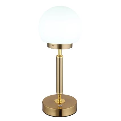 Globo - LED Himmennettävä ladattava kosketuspöytävalaisin LED/2,5W/5V 1800mAh 2700/4000/6500K messinki