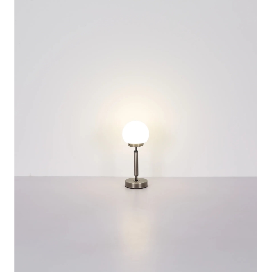 Globo - LED Himmennettävä ladattava kosketuspöytävalaisin LED/2,5W/5V 1800mAh 2700/4000/6500K mattakromi