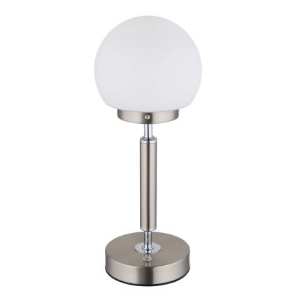 Globo - LED Himmennettävä ladattava kosketuspöytävalaisin LED/2,5W/5V 1800mAh 2700/4000/6500K mattakromi