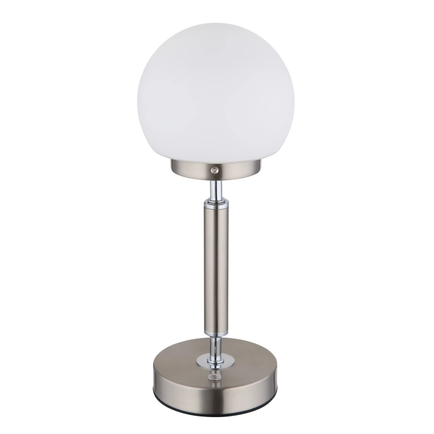 Globo - LED Himmennettävä ladattava kosketuspöytävalaisin LED/2,5W/5V 1800mAh 2700/4000/6500K mattakromi