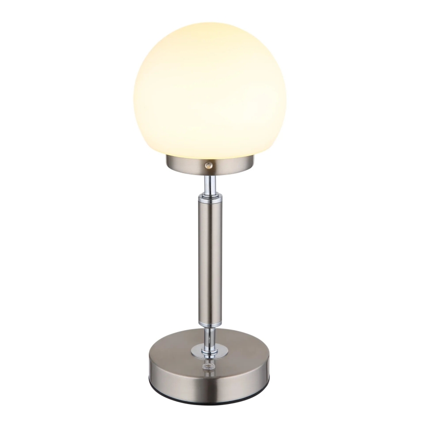 Globo - LED Himmennettävä ladattava kosketuspöytävalaisin LED/2,5W/5V 1800mAh 2700/4000/6500K mattakromi