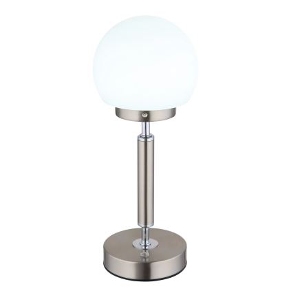 Globo - LED Himmennettävä ladattava kosketuspöytävalaisin LED/2,5W/5V 1800mAh 2700/4000/6500K mattakromi