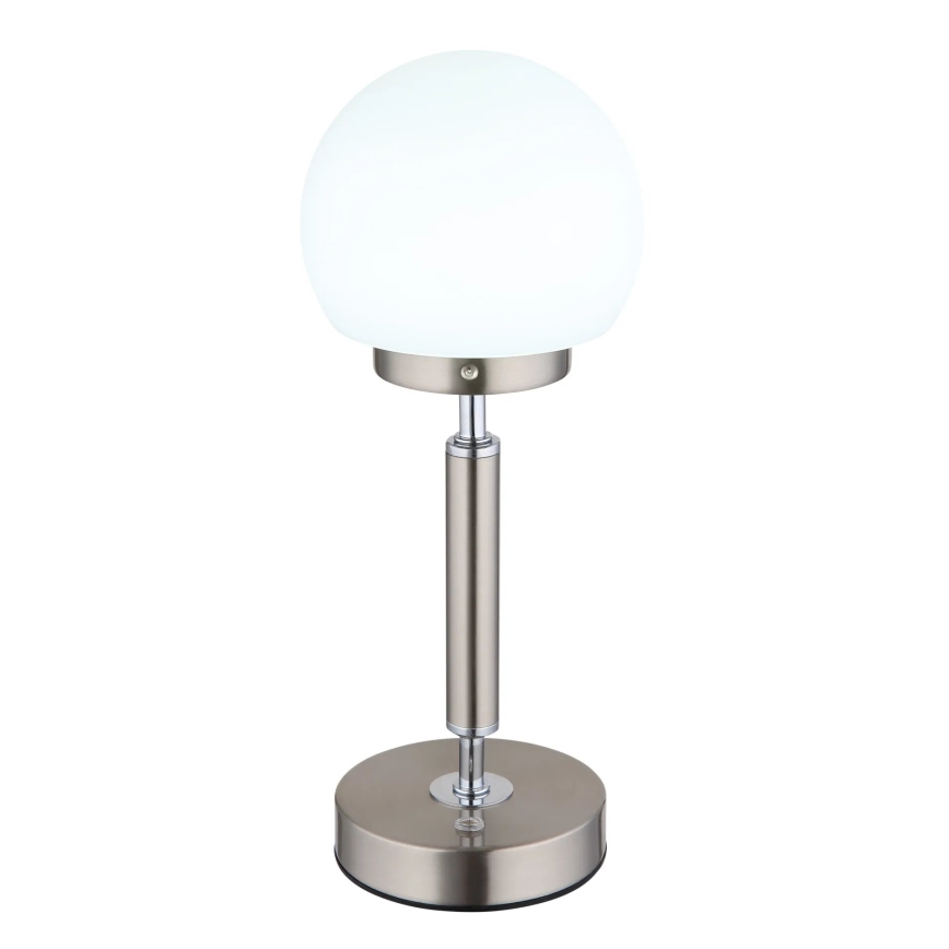 Globo - LED Himmennettävä ladattava kosketuspöytävalaisin LED/2,5W/5V 1800mAh 2700/4000/6500K mattakromi
