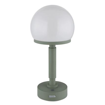 Globo - LED Himmennettävä ladattava kosketuspöytävalaisin LED/2,5W/5V 1800mAh 2800K vihreä