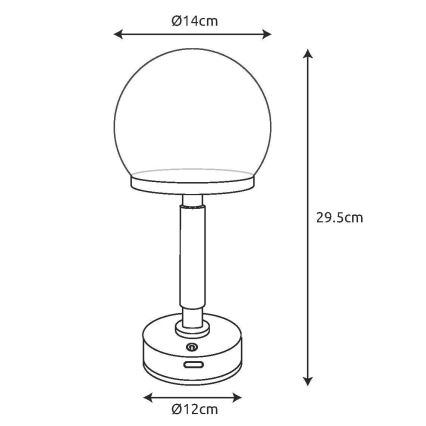 Globo - LED Himmennettävä ladattava kosketuspöytävalaisin LED/2,5W/5V 1800mAh 2800K vihreä