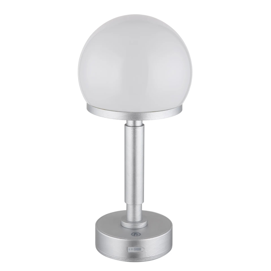 Globo - LED Himmennettävä ladattava kosketuspöytävalaisin LED/2,5W/5V 1800mAh 2800K hopea