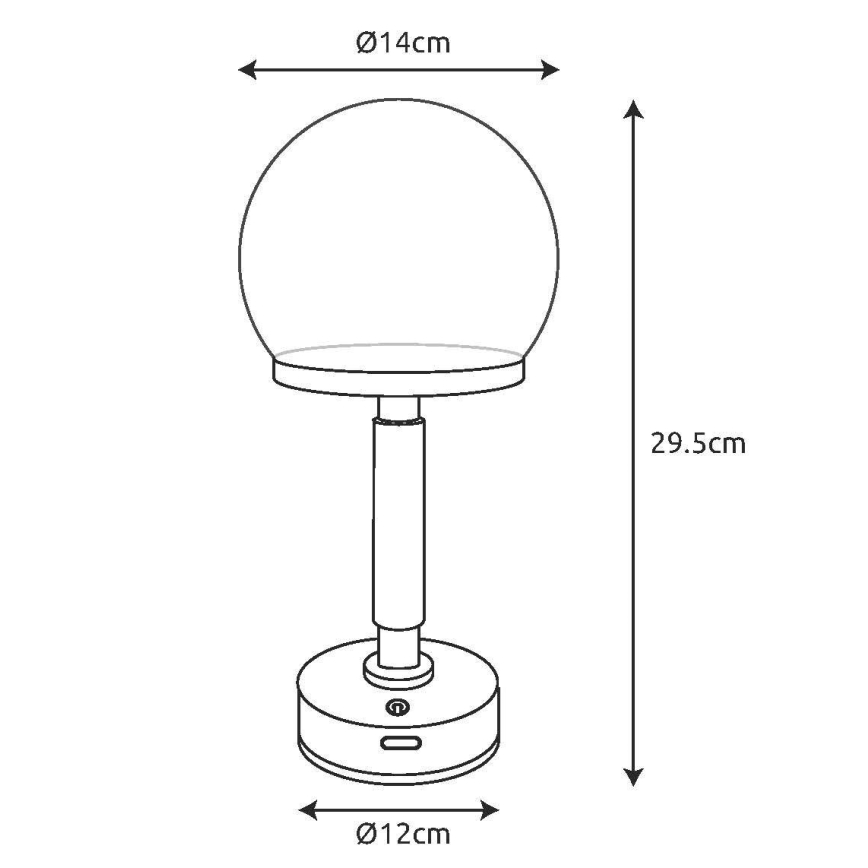 Globo - LED Himmennettävä ladattava kosketuspöytävalaisin LED/2,5W/5V 1800mAh 2800K hopea