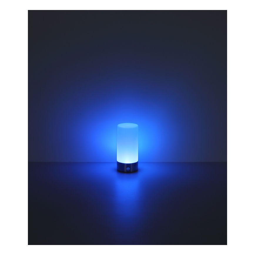 Globo - LED RGBW Himmennettävä kosketus ulko pöytävalaisin LED/1,8W/5V 1500 mAh IP44 mattakromi