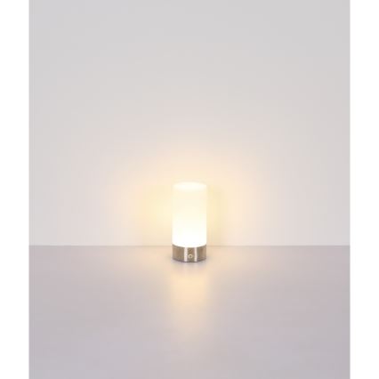 Globo - LED RGBW Himmennettävä kosketus ulko pöytävalaisin LED/1,8W/5V 1500 mAh IP44 mattakromi