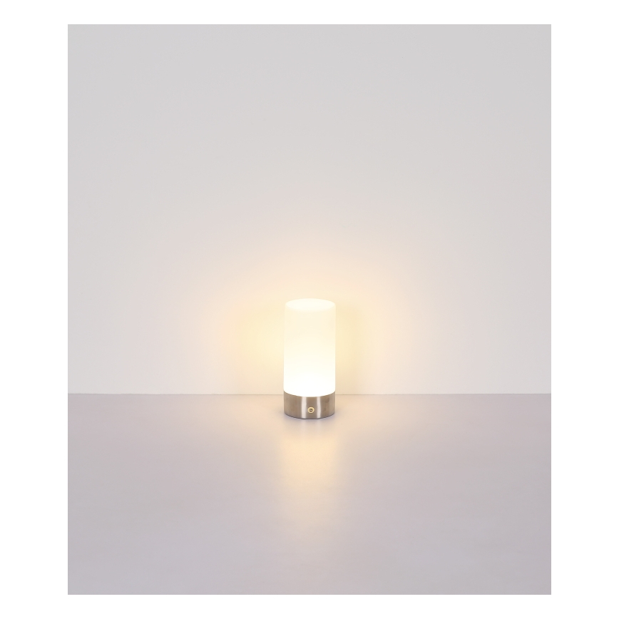 Globo - LED RGBW Himmennettävä kosketus ulko pöytävalaisin LED/1,8W/5V 1500 mAh IP44 mattakromi