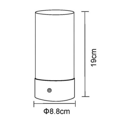 Globo - LED RGBW Himmennettävä kosketus ulko pöytävalaisin LED/1,8W/5V 1500 mAh IP44 mattakromi