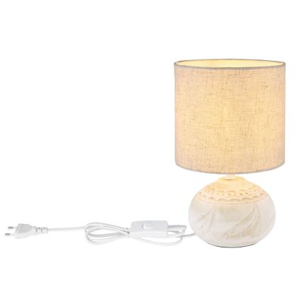 Globo - Pöytävalaisin 1xE14/40W/230V beige/ keraaminen