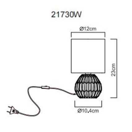 Globo - Pöytävalaisin 1xE14/40W/230V valkoinen