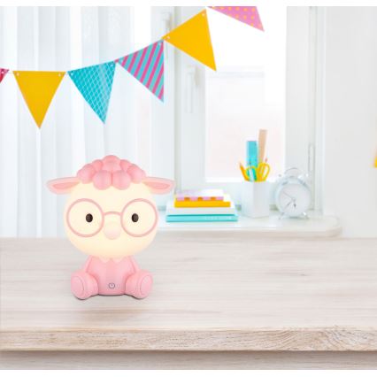 Globo - LED Himmennettävä ladattava lasten yö pieni lamppu LED/1W/5V 500 mAh vaaleanpunainen