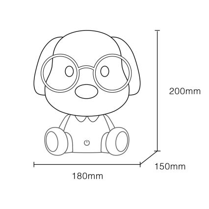 Globo - LED Himmennettävä ladattava lasten yö pieni lamppu LED/1W/5V 500 mAh sininen