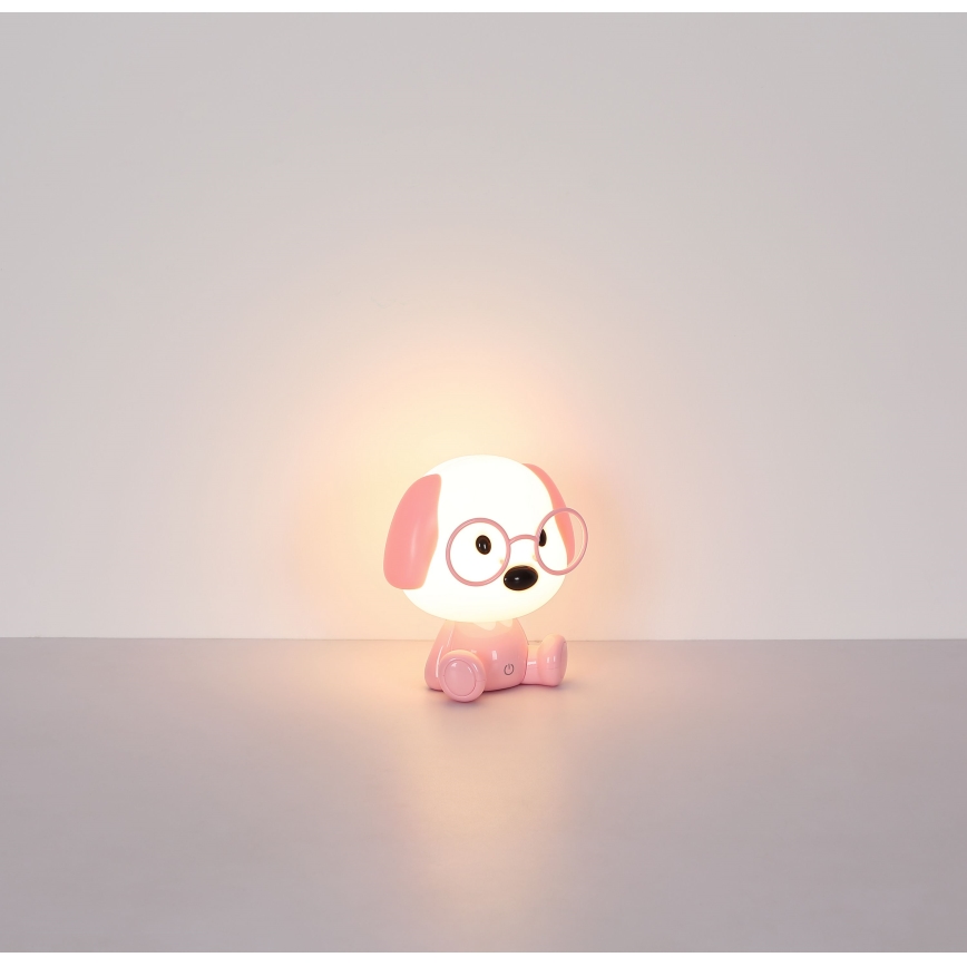 Globo - LED Himmennettävä ladattava lasten yö pieni lamppu LED/1W/5V 500 mAh vaaleanpunainen