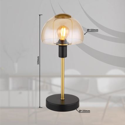 Globo - Pöytä kosketus lamppu 1xE14/25W/230V musta/kulta