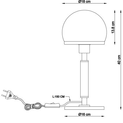 Globo - Pöytävalaisin 1xE27/40W/230V musta/ruskea