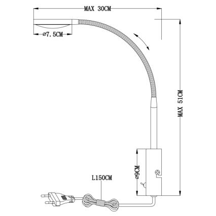 Globo - LED-seinävalaisin LED/6W/230V