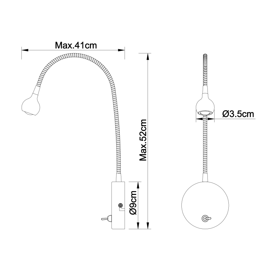 Globo - LED Joustava pieni lamppu LED/3W/230V kiiltävä kromi