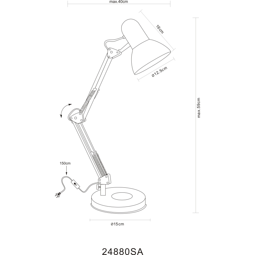 Globo - Pöytälamppu 1xE27/40W/230V