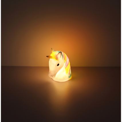 Globo - Lasten LED-yövalo LED/1W/230/4,5V 3xAA yksisarvinen