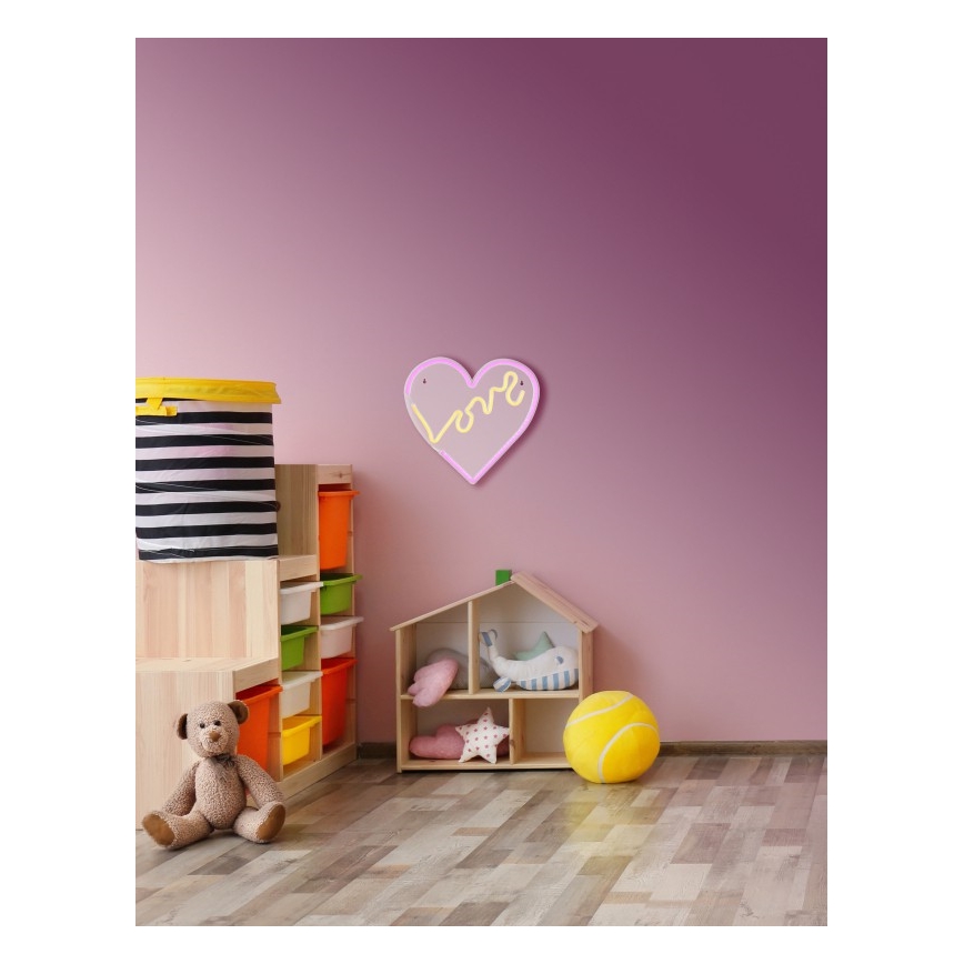 Globo - LED Neon seinäkoriste LED/3W/USB sydän